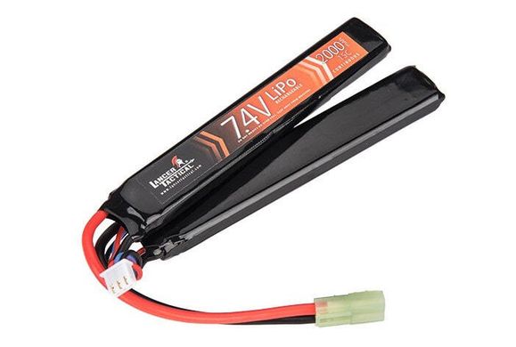 Airsoft battery Lancer Tactical Lipo 7.4 V 2000 mAh 15C double Stick