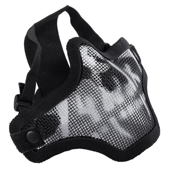 Airsoft Mask Wosport with mesh, black-white