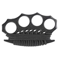 Brass knuckles defensive with paracord, black