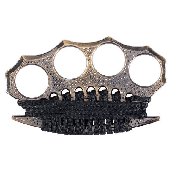 Brass knuckles defensive with paracord, brass