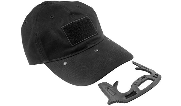 Tactical cap with self-defense tool, black