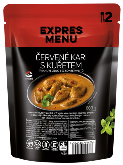 Red curry with chicken, 2 servings