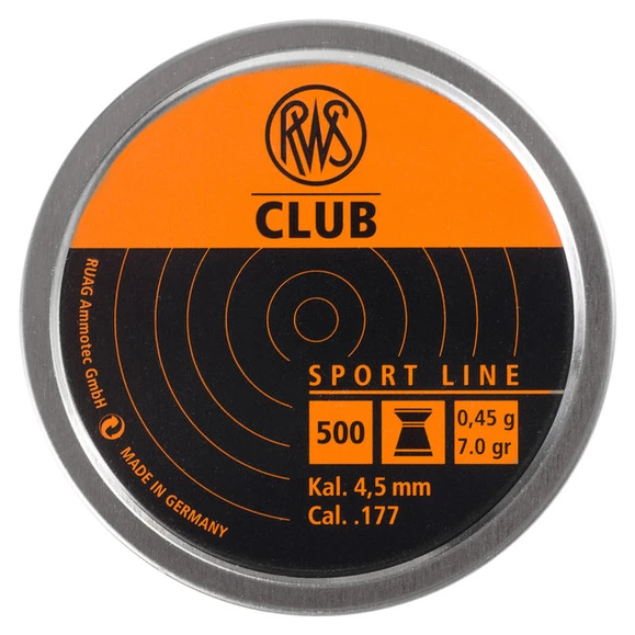 Pellets RWS Club, cal. 4,5 mm, 0,45 g.