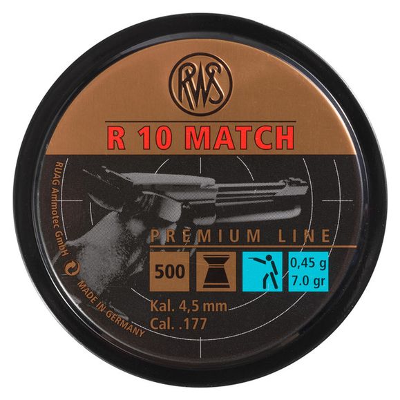 Pellets RWS R 10 Match, cal. 4,5 mm, 0,45 g