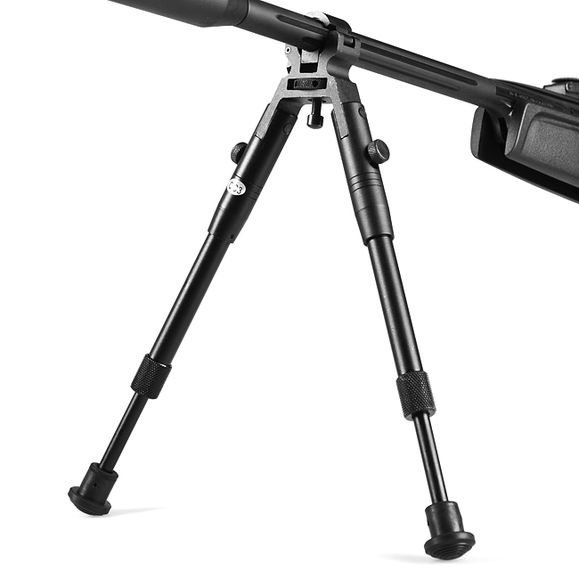 Bipod supporting telescopic on the barrel
