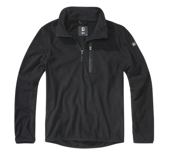Fleece jacket Brandit Fleece Troyer, black