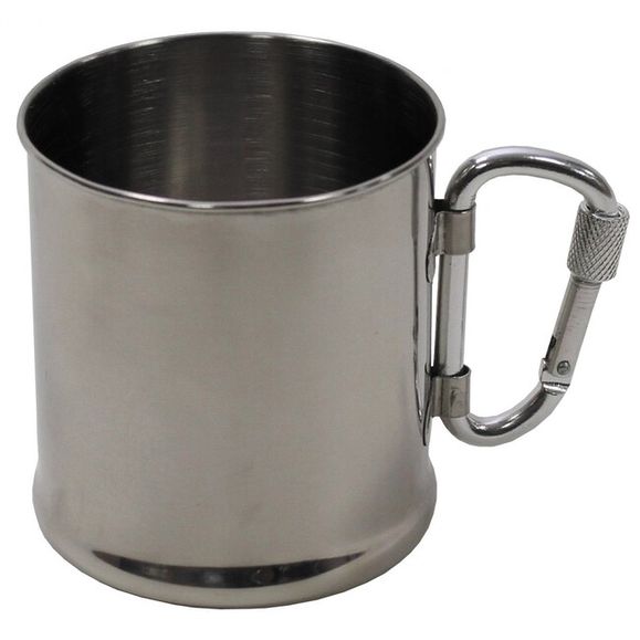 Cup with carabiner, 220 ml, stainless steel