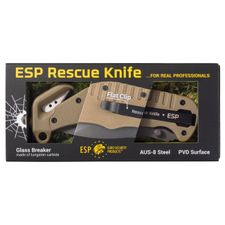 Rescue knife RKK-01, with straight blade, khaki