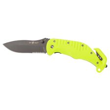 Rescue knife RKY-01, with combined blade, yellow
