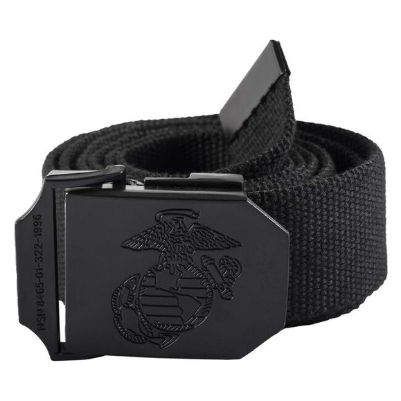 Nylon belt with metal buckle USMC, 3,5 cm black
