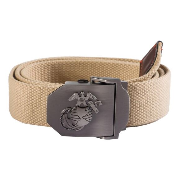 Nylon belt with metal buckle USMC, 4 cm coyote tan
