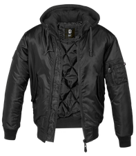 Men's Jacket Brandit MA1 Sweat Hooded Bomber, black