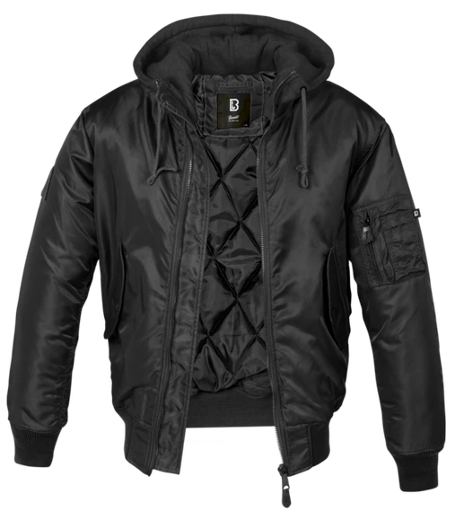 Men's Jacket Brandit MA1 Sweat Hooded Bomber, black