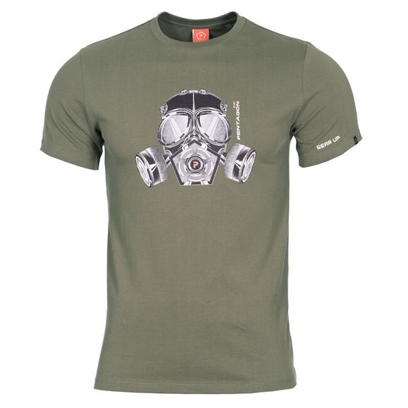 T-Shirt  Pentagon Gas Mask, olive green