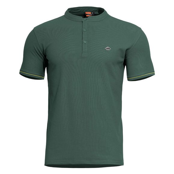 Men´s T-Shirt Pentagon Levantes Henley Stripes, green