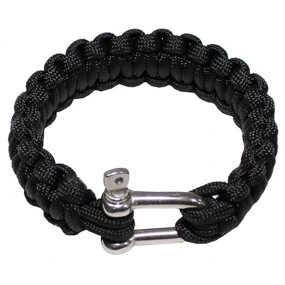 Paracord bracelet MFH with metal closure, size L, black