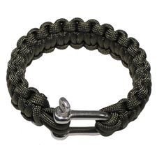 Paracord bracelet MFH with metal closure, size L, OD green