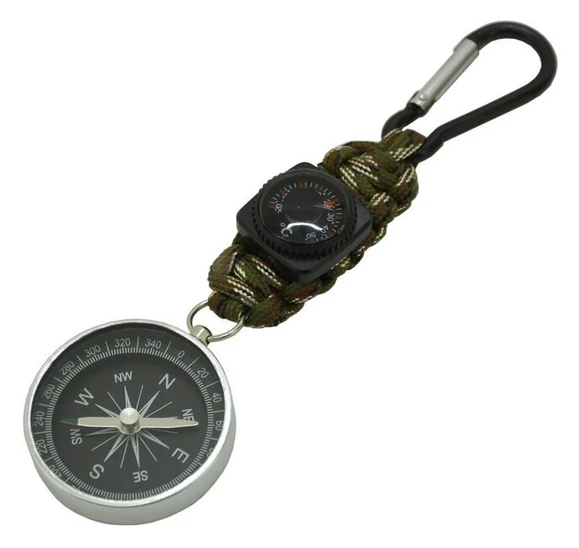 Paracord pendant with thermometer and compass