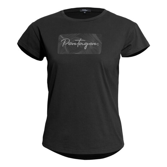 Women T-Shirt Pentagon Contour, black