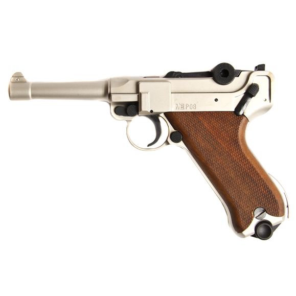 Gas pistol Cuno Melcher P08, satin, cal. 9 mm