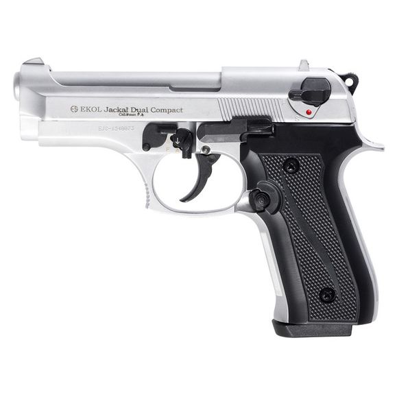 Gas pistol Ekol Jackal dual Compact, chrome, cal. 9 mm, Knall Full Auto