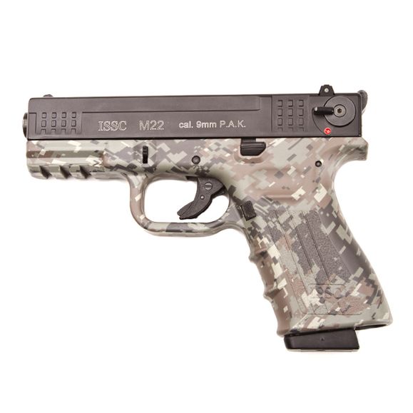 Gas pistol ISSC M22, camouflage - black, cal. 9 mm P.A.K.