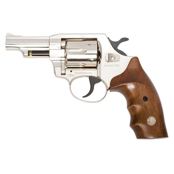 Gas revolver Alfa 030 nickel, wood, cal. 9 mm R Knall