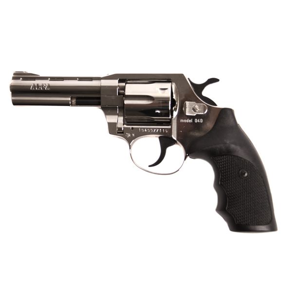 Gas revolver Alfa 040, nickel, plastic, cal. 9 mm R Knall