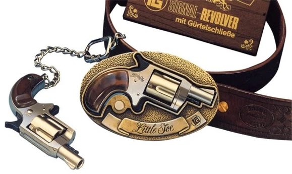Gas revolver RÖHM Little Joe with clip, nickel, cal. 6 mm