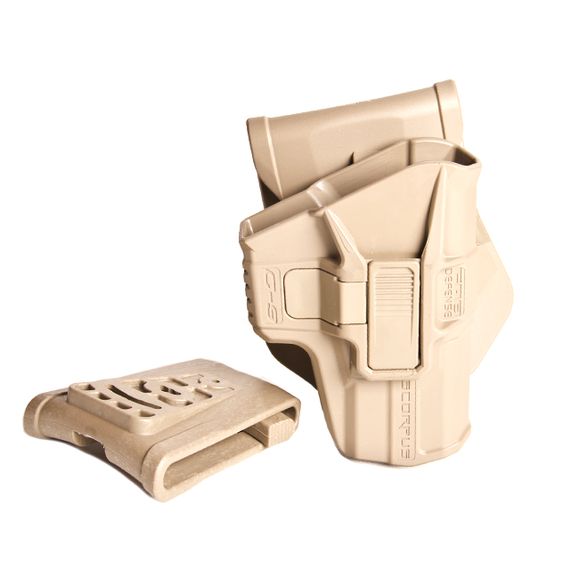 Polymer holster Scorpus for Glock 9 mm (paddle + belt reducer) SC-MAKRB sand