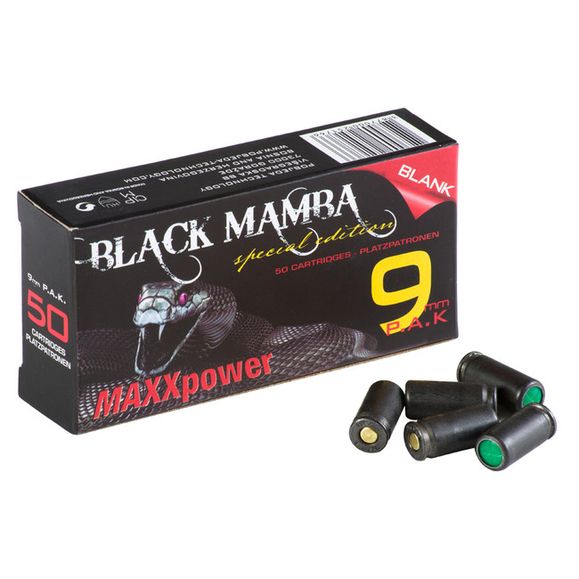 Blank cartridge Black Mamba 9 mm P.A.K., 50 pcs