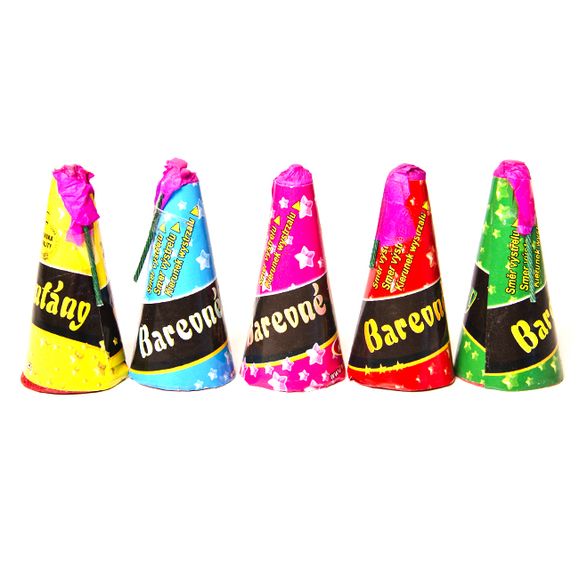 Colorful pyrotechnic fountains set of 5