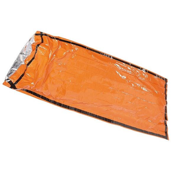 Emergency Sleeping Bag, orange, one side aluminium-coated