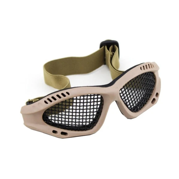 Tactical goggles Wosport with protective mesh, tan