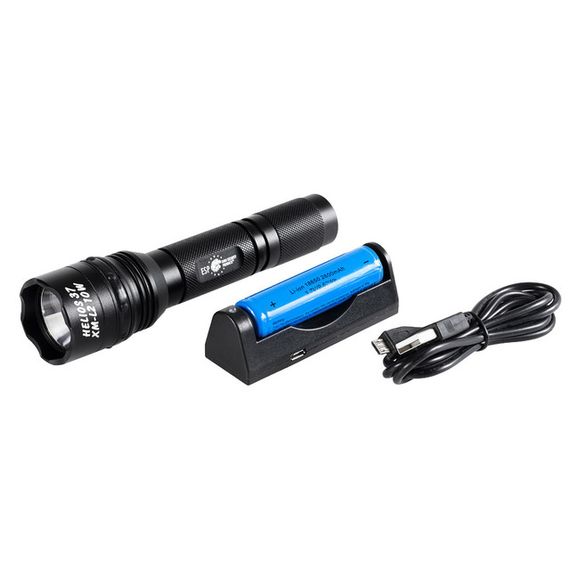 Tactical flashlight Helios 10 - 37 with Cree chip and charging adapter