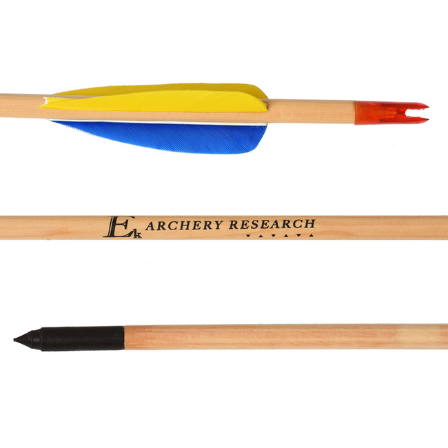 32" Pack of 3 EK Archery Wooden Arrows 